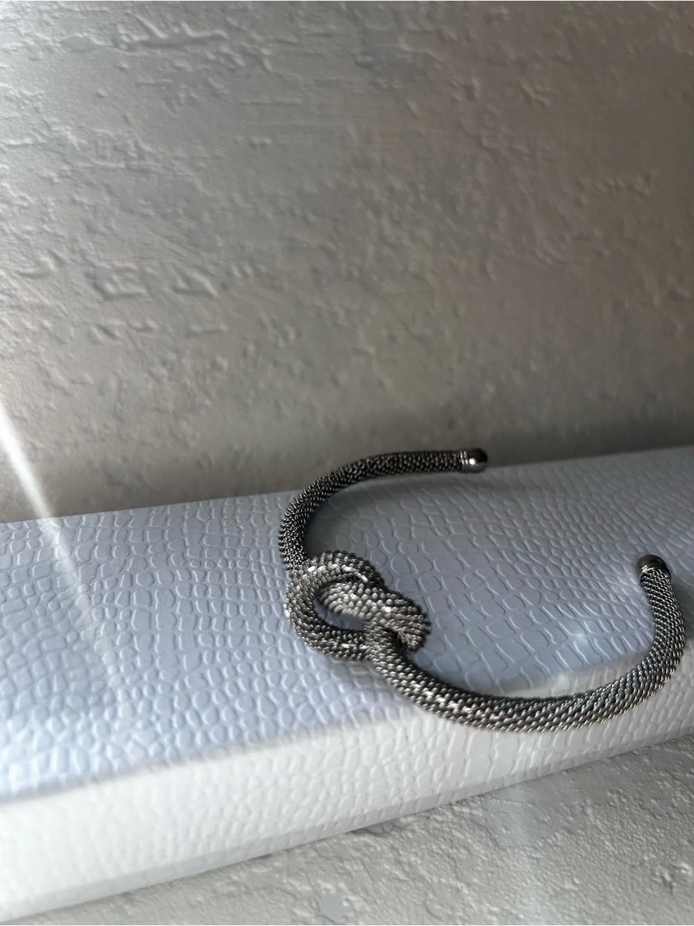 Silver-Tone Knot Mesh Cuff Bracelet - Women Jewelry